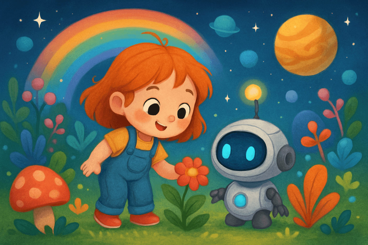 Zosia i robot Błysk w Kosmicznym Ogrodzie